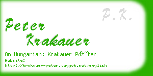 peter krakauer business card